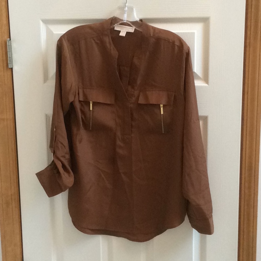 Michael Michael Kors Caramel Brown Blouse - Small - Picture 15 of 16